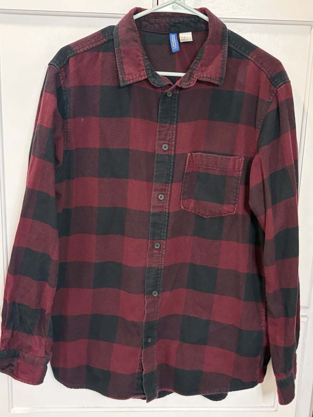 Divided H&M Men's Buffalo Plaid Flannel Long Sleeve Button-Down Shirt Size M